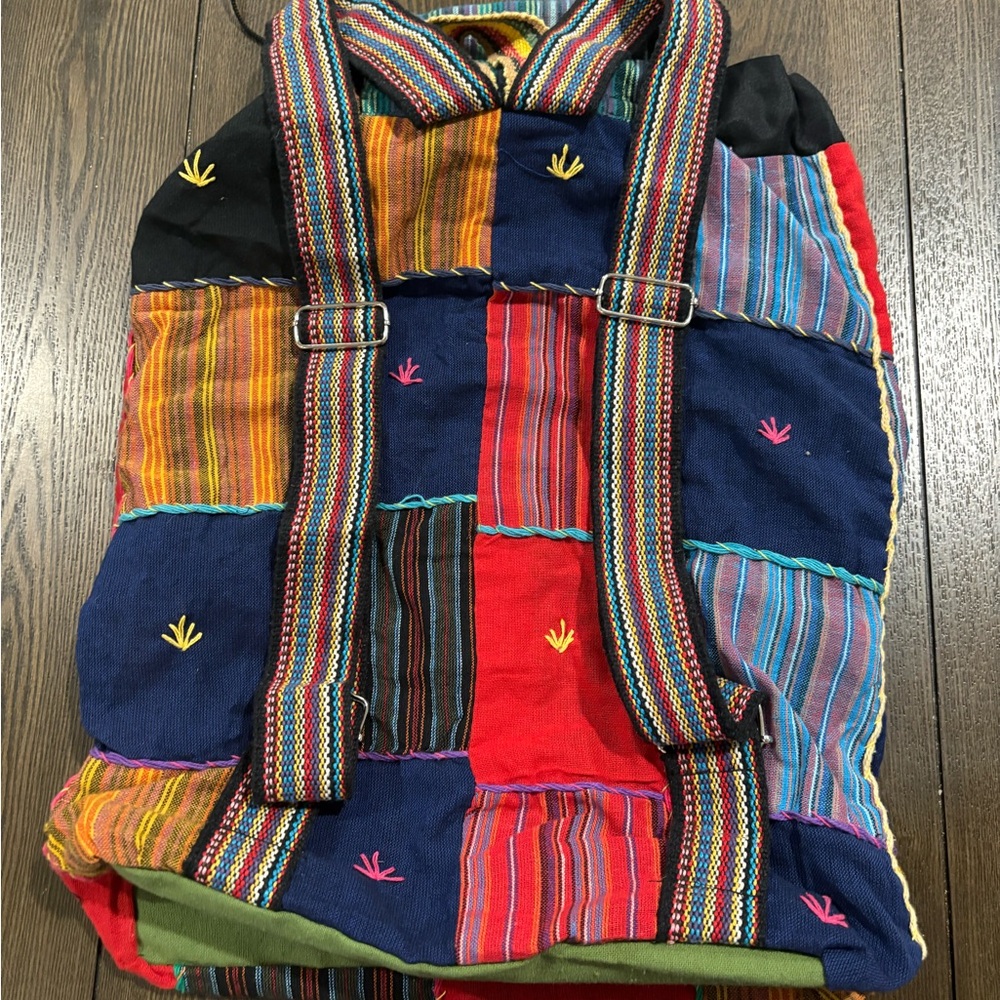 Colorful Patchwork Backpack - image 2